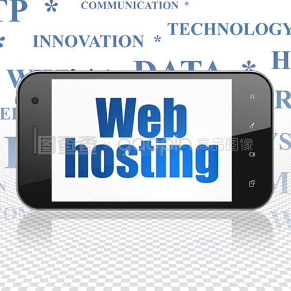 顯示網(wǎng)絡(luò)主機(jī)的網(wǎng)絡(luò)開發(fā)概念智能手機(jī)